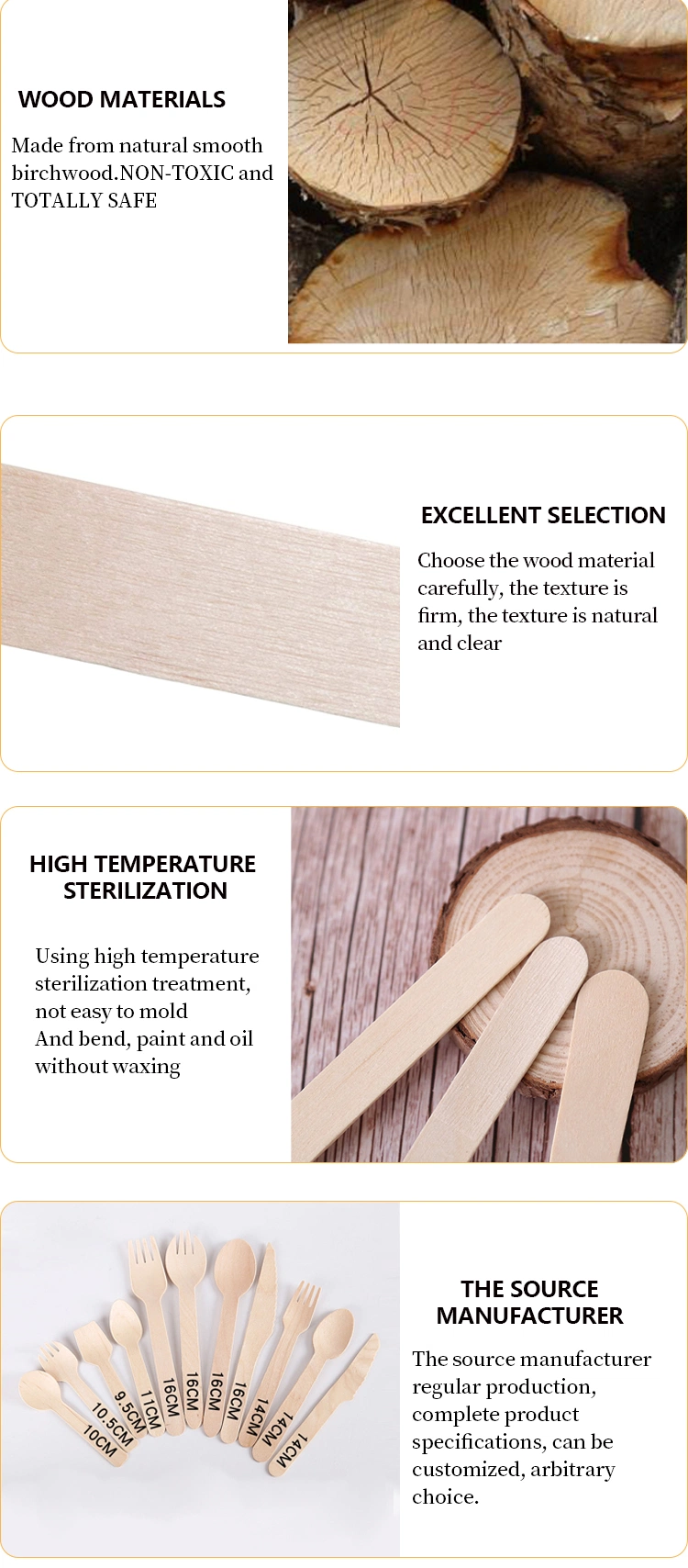 High Quality Eco-Friendly Wooden Disposable Spoons